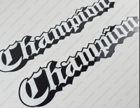 Champion Boat Logo 1980's Style Decals Set of 2 x 16.7"